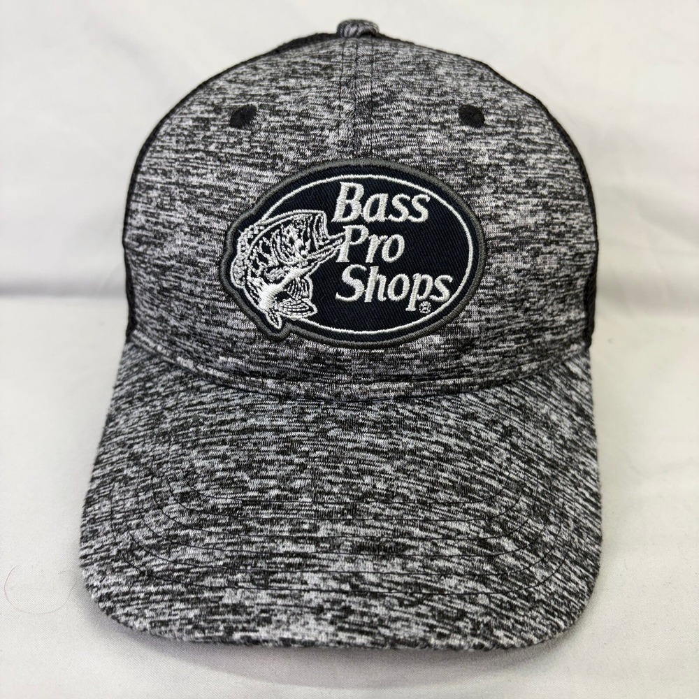 Bass Pro Shops Trucker Hat Fishing Youth OSFM Gray Space Dye Snapback Mesh Cap